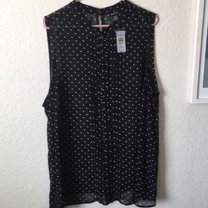 High Neck Polka Dot Sheer Sleeveless Torrid Top